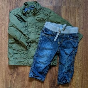 NWOT 12-18 month Gap utility jacket and jeans